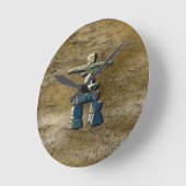 Eskimo Inukshuk & Rock Texture Clock Ronde Klok (Hoek)