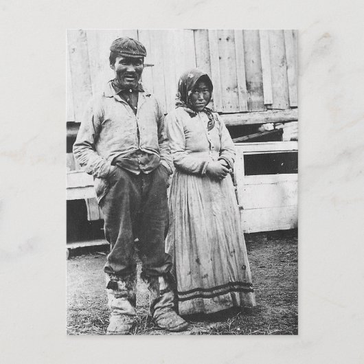eskimo-paar briefkaart (Voorkant)