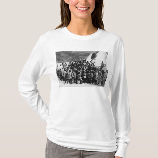 Eskimo-schoolkinderen op Alaska-foto T-shirt (Voorkant)