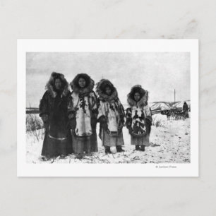 Eskimo-vrouwen op Alaska-foto Briefkaart