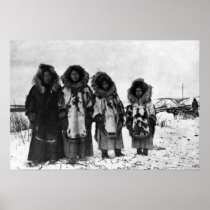 Eskimo-vrouwen op Alaska-foto Poster