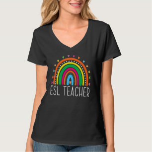 ESL-leraar Boho-regenboog terug naar school Apprec T-shirt