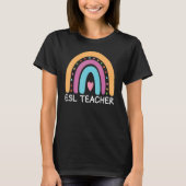 ESL Teacher Boho Rainbow Back To School Appreciati T-shirt (Voorkant)