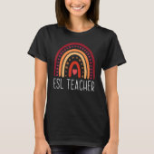 ESL Teacher Boho Rainbow Back To School Appreciati T-shirt (Voorkant)