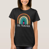ESL Teacher Boho Rainbow Back To School Appreciati T-shirt (Voorkant)