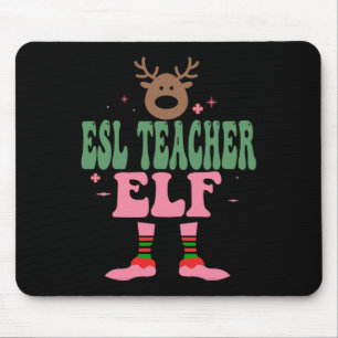 ESL Teacher Elf Kerstmis Matching Familie Groep Ke Muismat