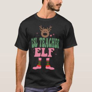 ESL Teacher Elf Kerstmis Matching Familie Groep Ke T-shirt