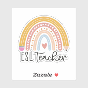 ESL Teacher Souvenir Retro Vintage Distressed Styl Sticker