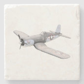 ESM F-4U Corsair Vliegtuig Antiek vliegtuig Stenen Onderzetter (Voorkant)