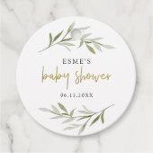 ESME Bohemian Greenery & Gold Baby shower Bedankjes Labels (Voorkant)