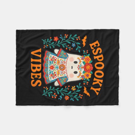 Esoky Vibes Maestra Halloween Spanish Mexican Boho Fleece Deken (Voorkant (Horizontaal))