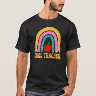 Esol Leraar Regenboog Potlood Terug naar school Wa T-shirt
