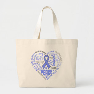 Esophageal Cancer Awareness Heart Words Grote Tote Bag