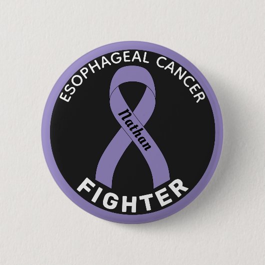 Esophageal Cancer Fighter Ribbon Black Button (Voorkant)