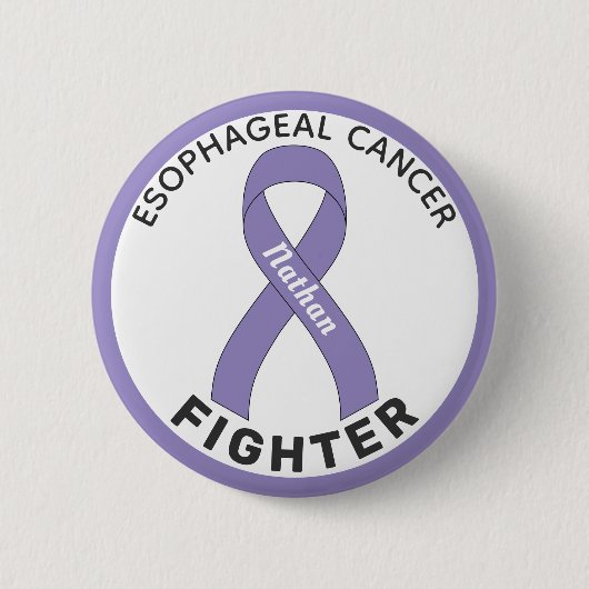 Esophageal Cancer Fighter Ribbon White Button (Voorkant)