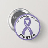 Esophageal Cancer Fighter Ribbon White Button (Voorkant /achterkant)