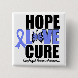 Esophageal Cancer Hope Love Cure Vierkante Button 5,1 Cm