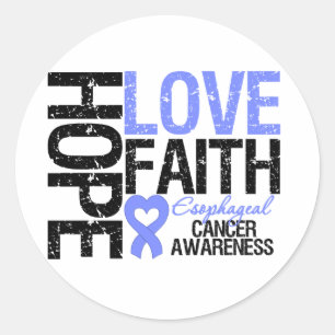 Esophageal Cancer Hope Love Faith Ronde Sticker
