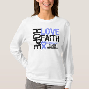 Esophageal Cancer Hope Love Faith T-shirt