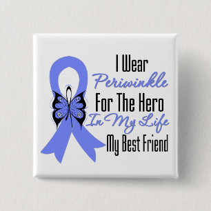 Esophageal Cancer Ribbon Hero My Best Friend Vierkante Button 5,1 Cm