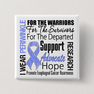Esophageale kanker Ik Draag Periwinkle Ribbon TRIB Vierkante Button 5,1 Cm