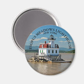 Esopus Meadows Lighthouse, New York Round Magnet (Recto/Verso)