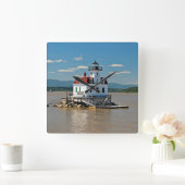 Esopus Meadows Lighthouse, New York Wall Clock Vierkante Klok (Huis)