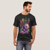 Esoteric Axolotl Pet Crystals Cute Illustration T-shirt (Voorkant volledig)