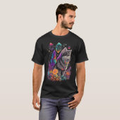 Esoteric Husky Dog Crystals Cute Illustration  2 T-shirt (Voorkant volledig)