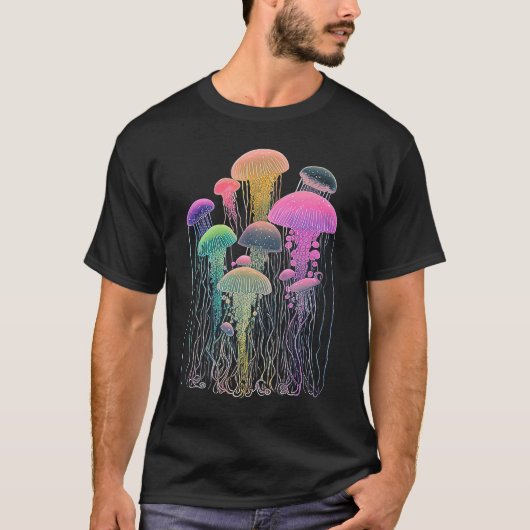 Esoteric Jellyfish Crystals Cute Illustration 1 T-shirt (Voorkant)