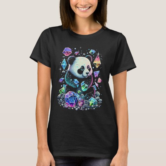 Esoteric Panda Crystals Cute Illustration  1 T-shirt (Voorkant)