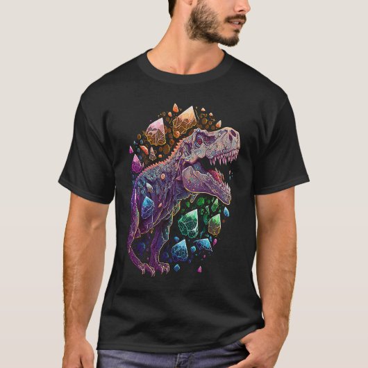 Esoteric Rex Trex Crystals Cute Illustration  1 T-shirt (Voorkant)