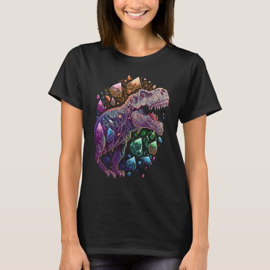 Esoteric Rex Trex Crystals Cute Illustration 1 T-shirt (Voorkant)
