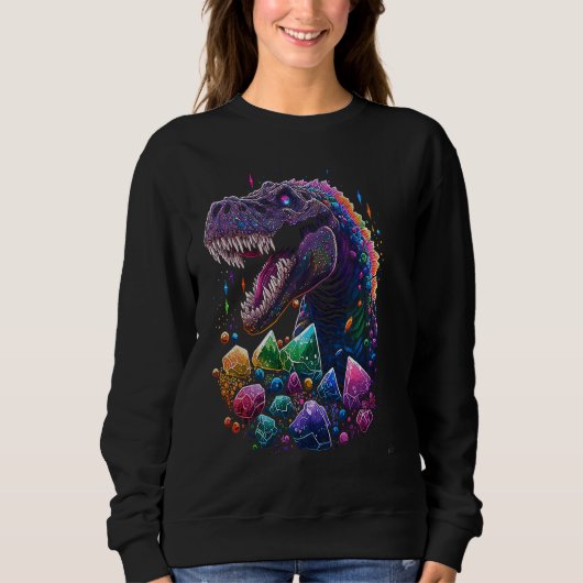 Esoteric Rex Trex Crystals Cute Illustration 1 Trui (Voorkant)