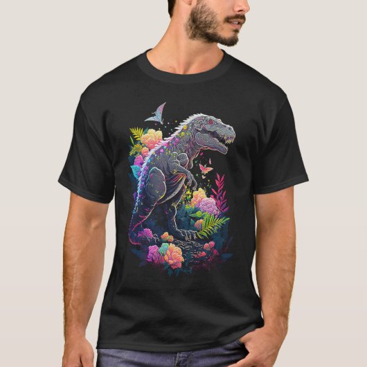 Esoteric Rex Trex Crystals Cute Illustration  2 T-shirt (Voorkant)