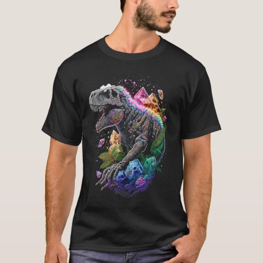 Esoteric Rex Trex Crystals Cute Illustration 3 T-shirt (Voorkant)