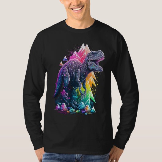 Esoteric Rex Trex Crystals Cute Illustration  6 T-shirt (Voorkant)