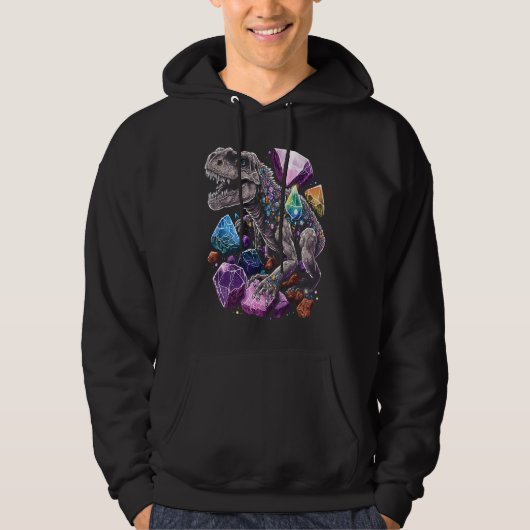 Esoteric Rex Trex Crystals Cute Illustration  7 Hoodie (Voorkant)