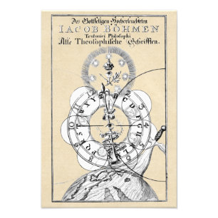 Esoterische alfabet van Jakob Böhme Foto Afdruk