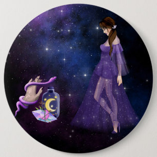 Esoterische Hekserij Magie Paarse Cadeau Voor Heks Ronde Button 6,0 Cm