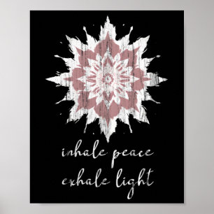 Esoterische meditatie Lotusbloem Inademen Vrede Ui Poster