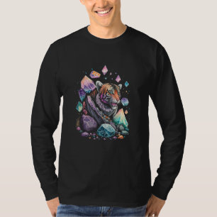 Esoterische Tijger Kristallen Moppige Illustratie T-shirt