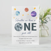 Espace 1 an Anniversaire Fête Invitation (Debout devant)