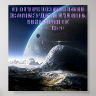 Espace Abstrait 24" x 24" Poster avec Psaumes 8:3-