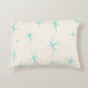 Espace Age Turquoise Starburst Accent Coussin