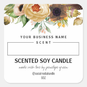 Espace Blanc Floral Parfumé Étiquettes de bougie d