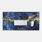 Espace de travail personnalisé en marbre bleu et o (Clavier et souris)
