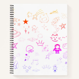 Espace et planètes Doodle Carnet personnalisé