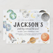 Espace Extérieur Invitation Anniversaire, Planètes (Devant / Derrière)