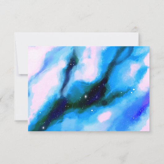 Espace extérieur marbré bleu Abstrait RSVP (Dos)